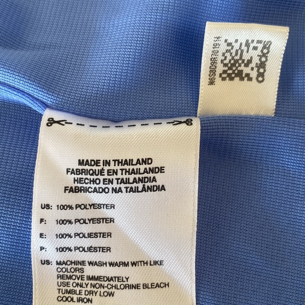 Adidas Track Blue Jacket  Zipper 3 Stripes Elastic Trim Lightweight Women`s XL - Picture 7 of 7